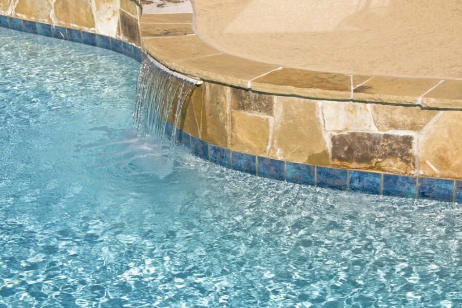 Flagstone around pool