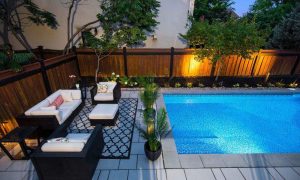 designer backyard interlocking mississauga pool